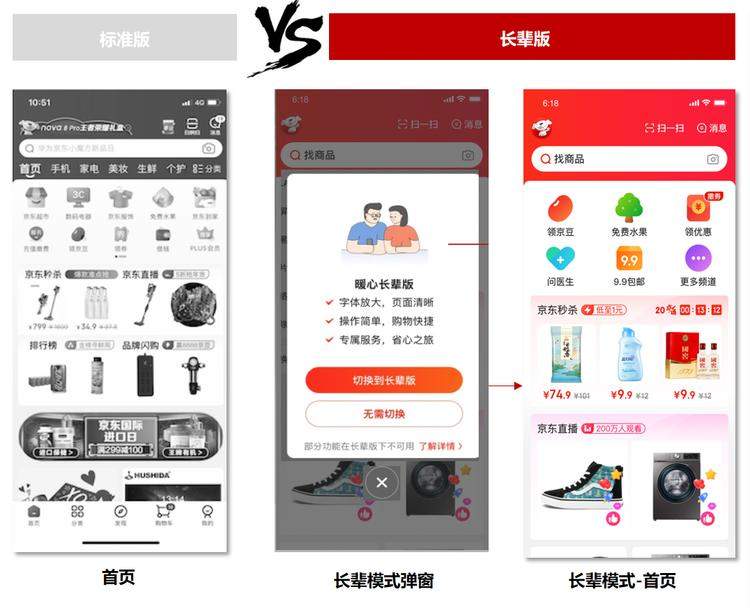 京东App将上线“长辈模式”:加大字号、强化语音搜索...一键切换更顺手